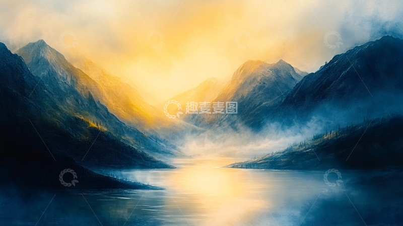 高清大图下载【趣麦麦图】暖调山水风景18