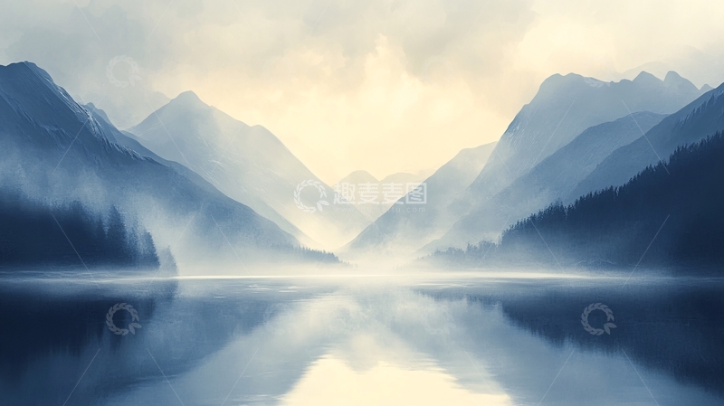 高清大图下载【趣麦麦图】宽幅山景日出