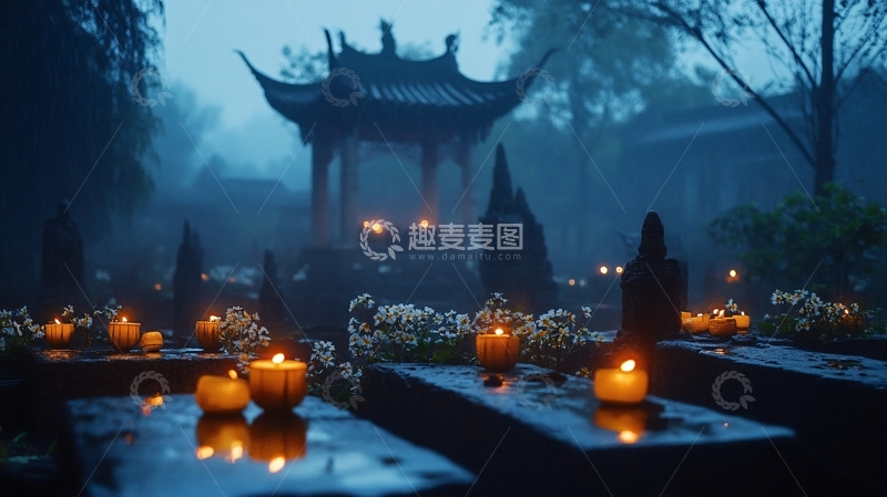 高清大图下载【趣麦麦图】香火晨光