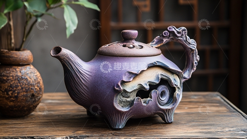 高清大图下载【趣麦麦图】叶托鲤鱼倒流壶