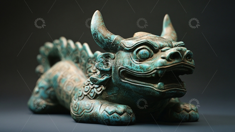 高清大图下载【趣麦麦图】绿松石铜虎