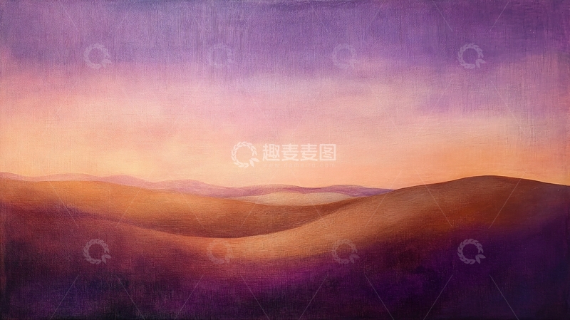 高清大图下载【趣麦麦图】落日水彩画