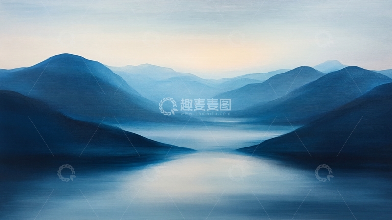 高清大图下载【趣麦麦图】蓝调山水风景16