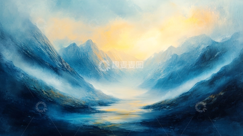 高清大图下载【趣麦麦图】意境山水油画