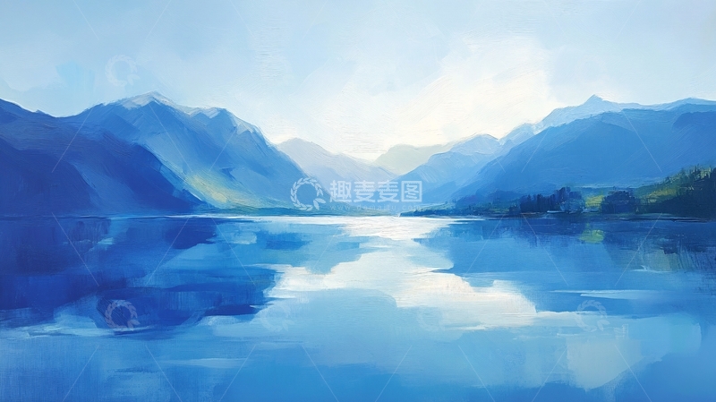 高清大图下载【趣麦麦图】山湖插画31