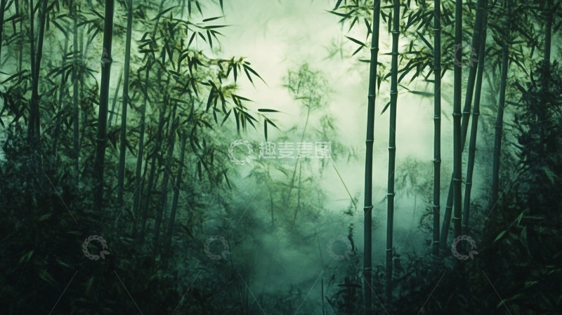 高清大图下载【趣麦麦图】迷雾翠竹
