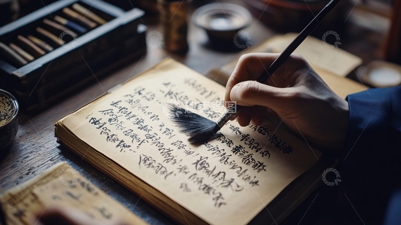 高清大图下载【趣麦麦图】毛笔写真