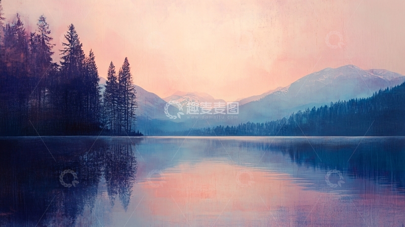 高清大图下载【趣麦麦图】唯美朦胧湖景14