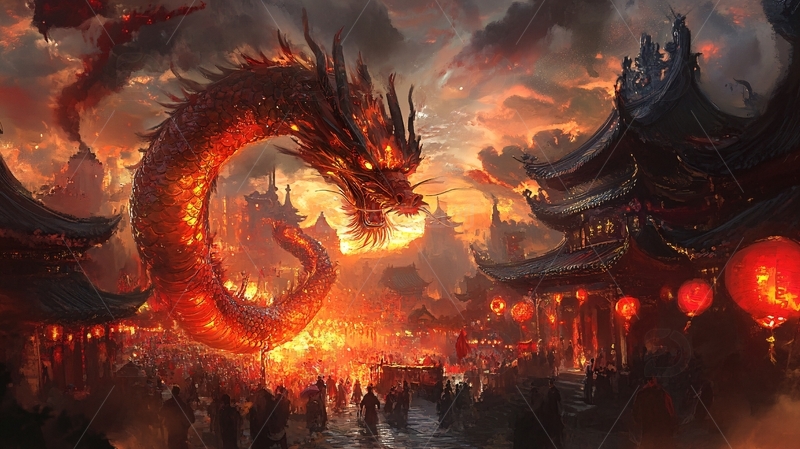 高清大图下载【趣麦麦图】龙年横版插画21