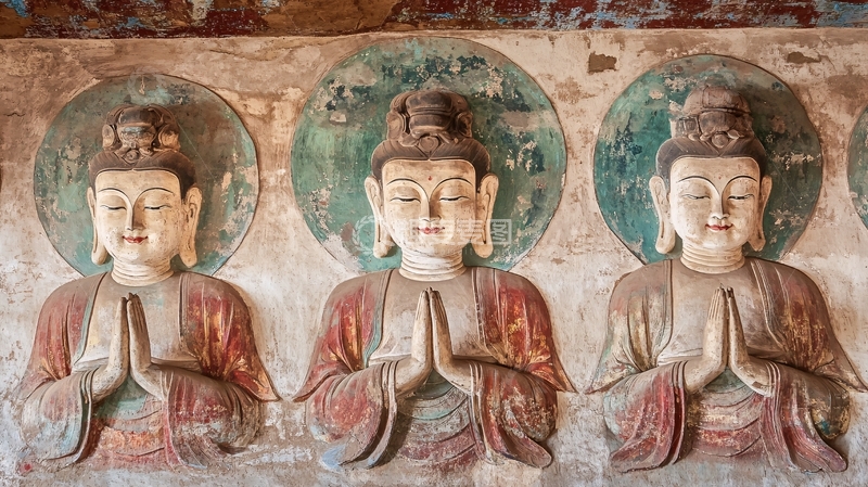 高清大图下载【趣麦麦图】一佛二菩萨像