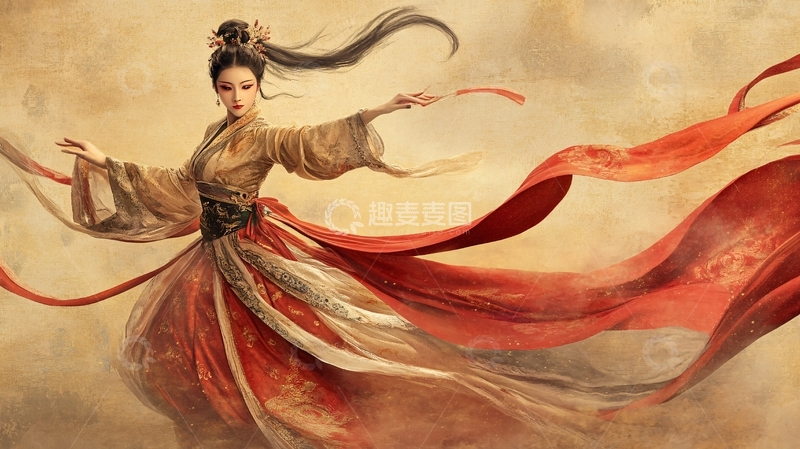 高清大图下载【趣麦麦图】飘扬的古装