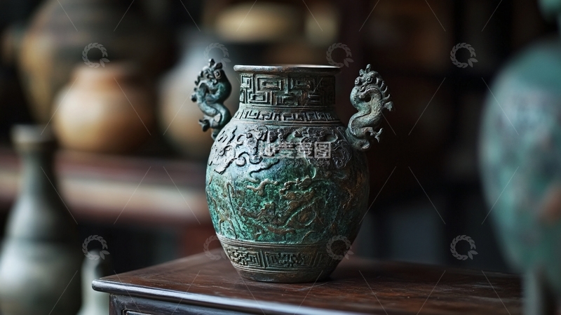 高清大图下载【趣麦麦图】绿釉雕花