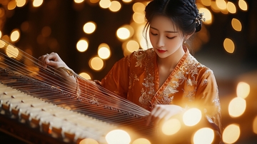 弹古筝美女