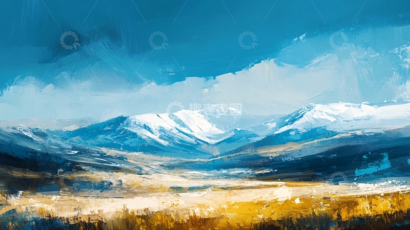 高清大图下载【趣麦麦图】电脑绘画雪山4