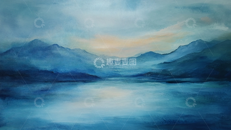 高清大图下载【趣麦麦图】山湖插画38