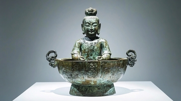 铜顶尊跪坐人像