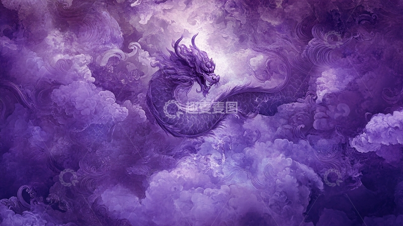 高清大图下载【趣麦麦图】淡彩龙腾