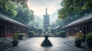 石塔佛像庭院古建