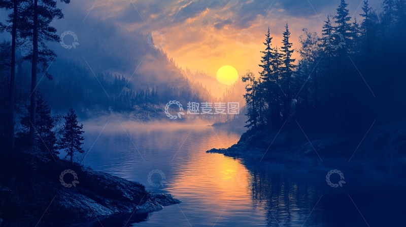 高清大图下载【趣麦麦图】静谧山水风景1