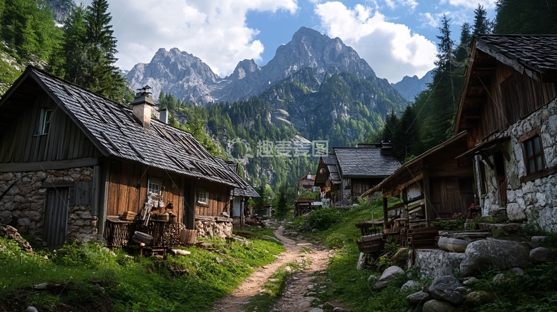 高清大图下载【趣麦麦图】高清宽幅村寨图片