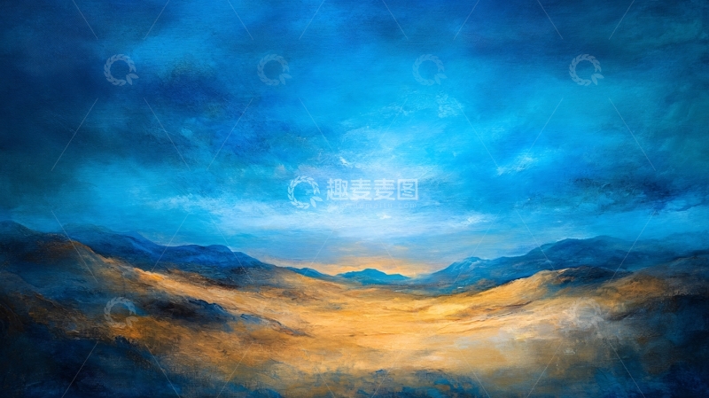 高清大图下载【趣麦麦图】油画远山