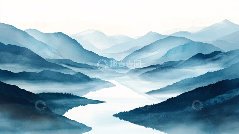 高清大图下载【趣麦麦图】唯美意境彩墨山水16