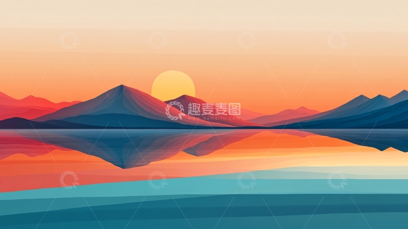 高清大图下载【趣麦麦图】渐变山水4