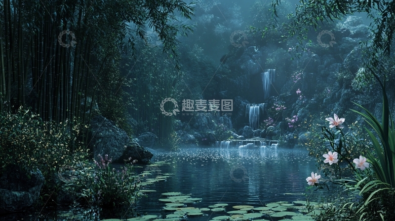 高清大图下载【趣麦麦图】唯美竹林背景41