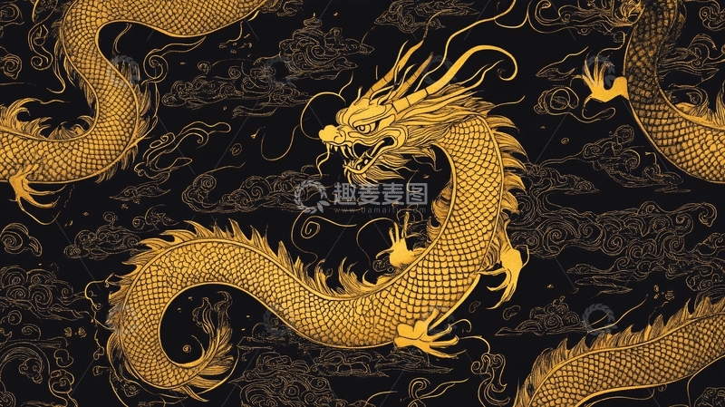 高清大图下载【趣麦麦图】龙包装插画2