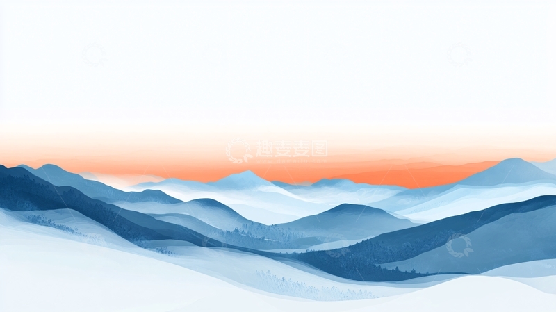 高清大图下载【趣麦麦图】蓝调远山背景25