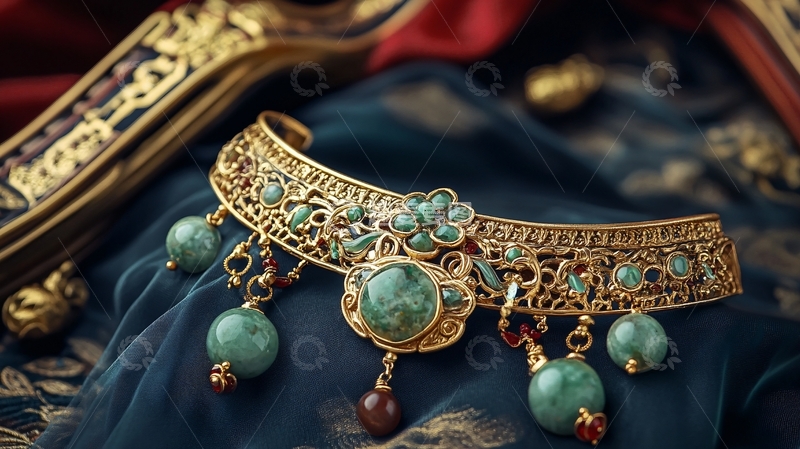 高清大图下载【趣麦麦图】古法花丝手镯场景图