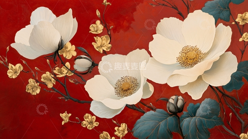 高清大图下载【趣麦麦图】新中式牡丹花