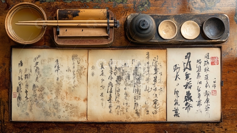 高清大图下载【趣麦麦图】弄堂毛笔