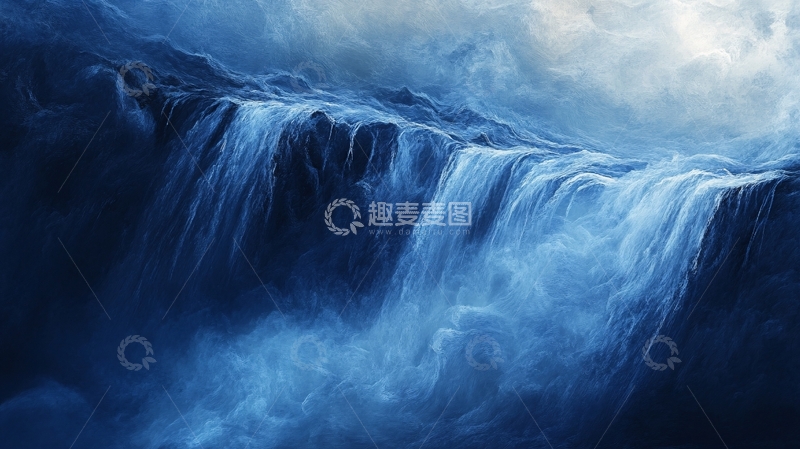 高清大图下载【趣麦麦图】瀑布装饰画高清背景图1