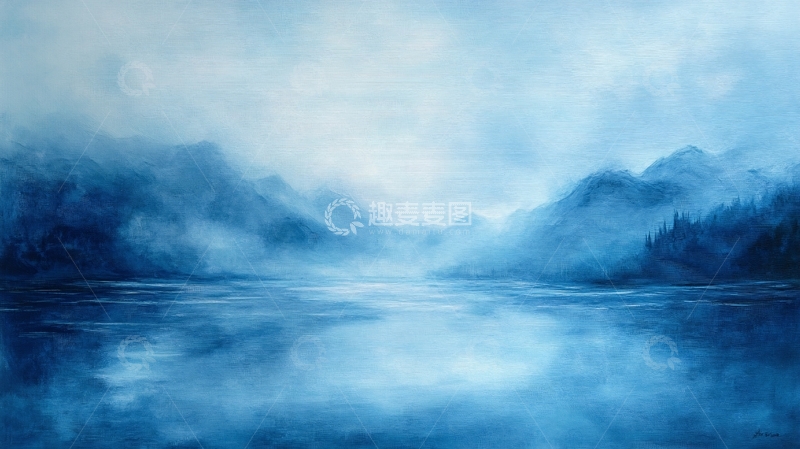 高清大图下载【趣麦麦图】蓝色梦幻山水风情34
