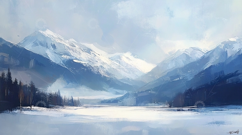 高清大图下载【趣麦麦图】雪山原画38