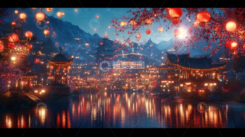 高清大图下载【趣麦麦图】古风夜景9