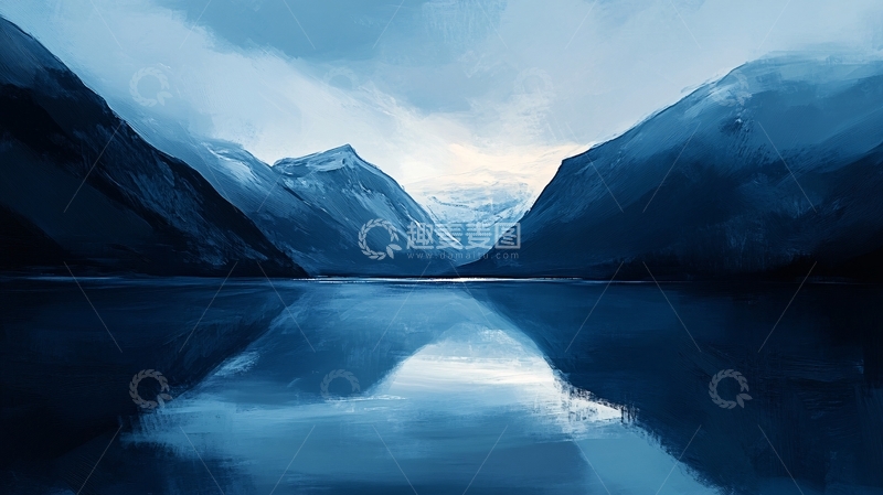 高清大图下载【趣麦麦图】蓝调山水风景22
