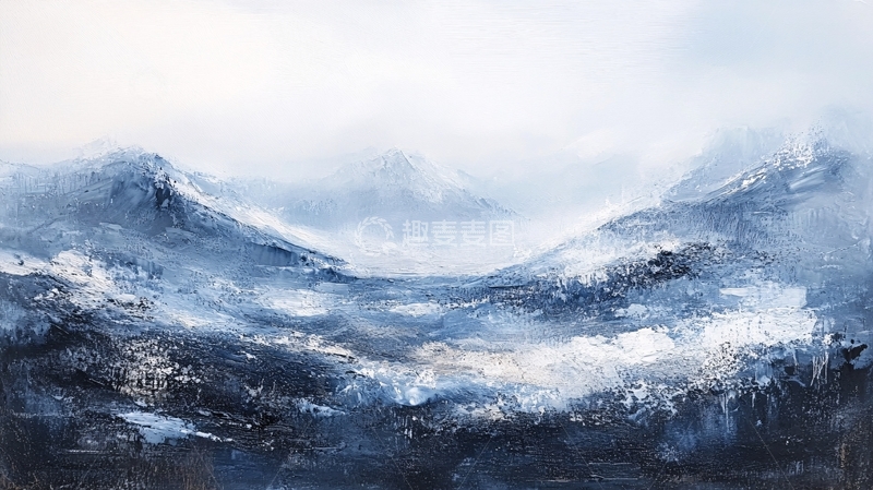 高清大图下载【趣麦麦图】雪山油画3