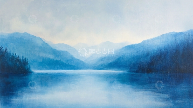 高清大图下载【趣麦麦图】蓝调山水风景21