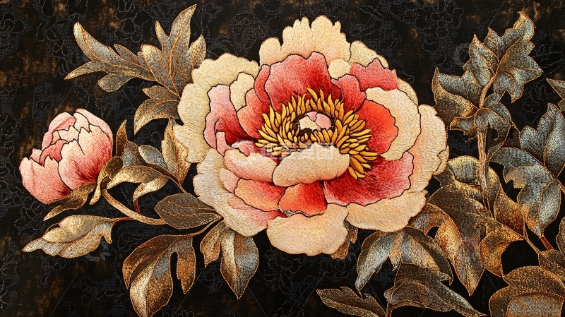高清大图下载【趣麦麦图】描金牡丹
