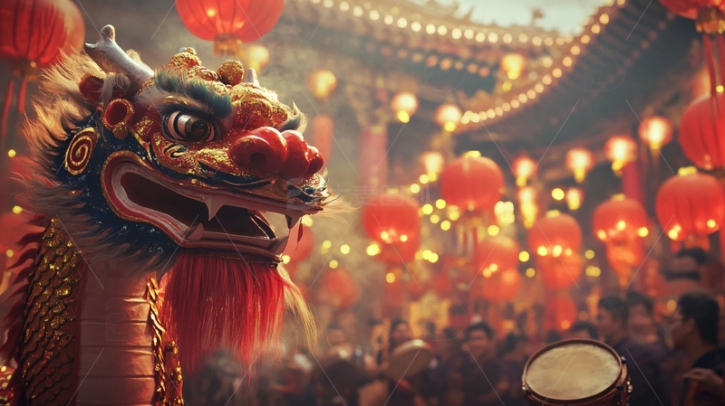 高清大图下载【趣麦麦图】舞龙舞狮壁纸7