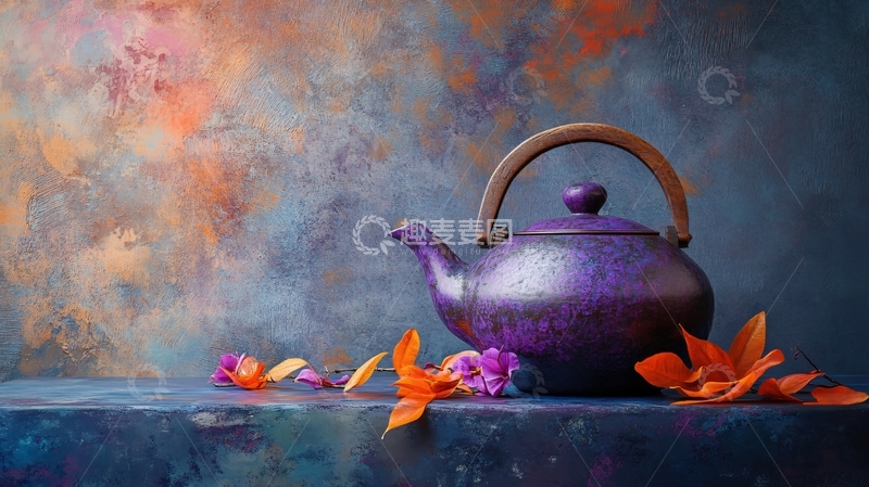 高清大图下载【趣麦麦图】紫色水壶
