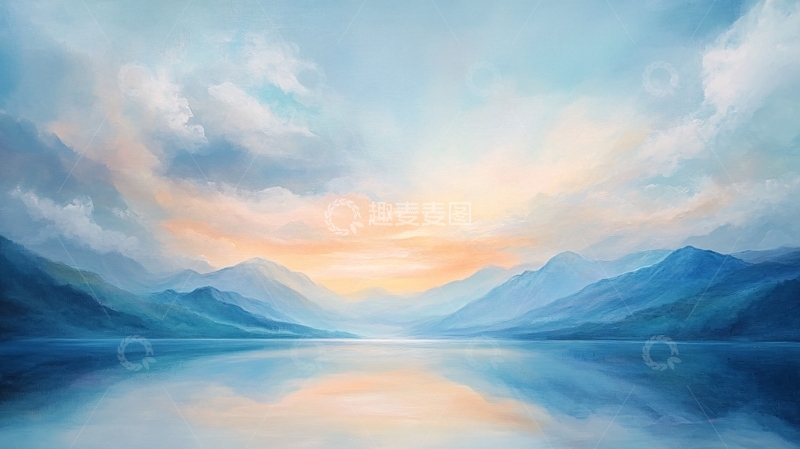 高清大图下载【趣麦麦图】湖面插画7