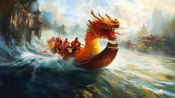 端午赛龙舟古风场景2
