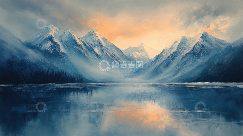 高清大图下载【趣麦麦图】蓝色梦幻山水风情37