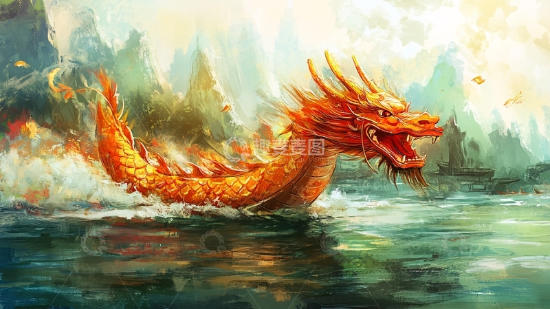 高清大图下载【趣麦麦图】板绘龙头