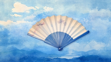 折扇山水插画