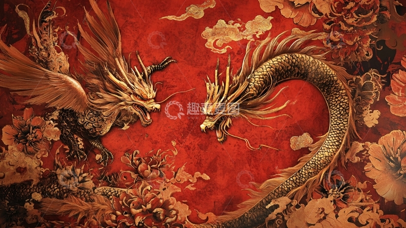 高清大图下载【趣麦麦图】高清唯美双龙戏珠4