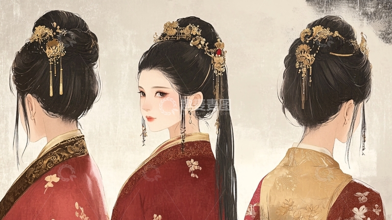 高清大图下载【趣麦麦图】汉服古装发髻